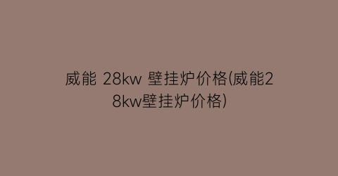 威能 28kw 壁挂炉价格(威能28kw壁挂炉价格)